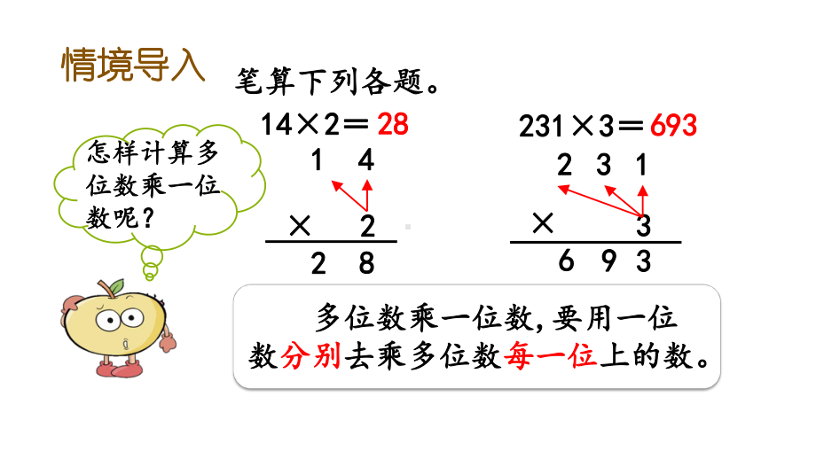 人教版数学三年级下册第四单元《-两位数乘两位数(不进位)的笔算方法》课件.pptx_第2页