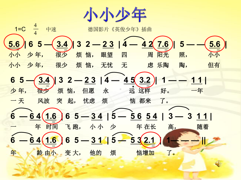 人音版小学音乐四年级下册《小小少年》课件.ppt（纯ppt,无音视频）_第3页