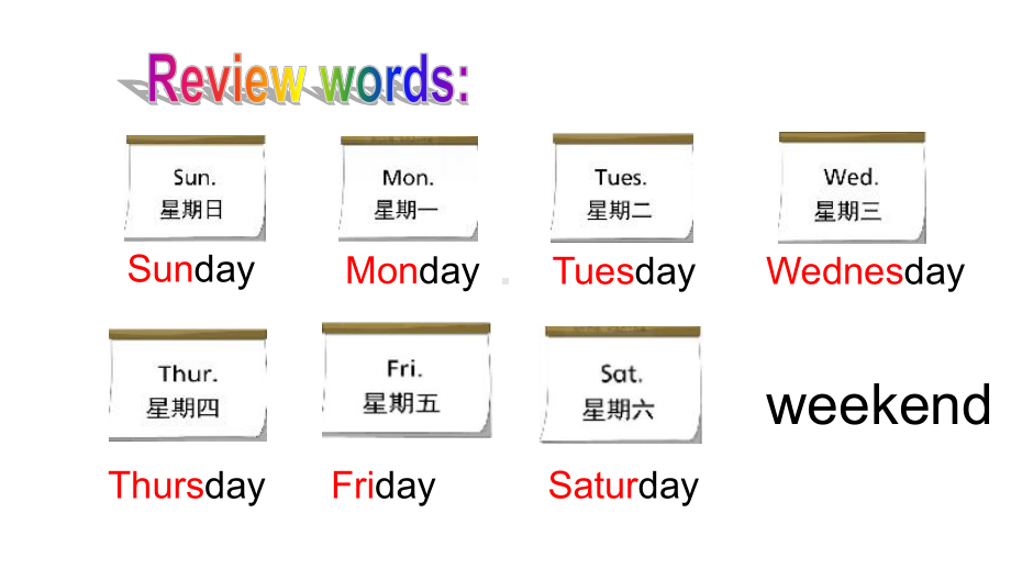 人教版五年级英语上册第二单元Unit-2-My-week-复习课件.pptx_第2页