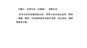 人教版高考语文总复习语言文字应用专题六仿用句式(含修辞)变换句式完美课件.pptx