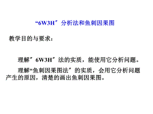 分析问题的方法：6W3H分析法;鱼刺因果图课件.ppt