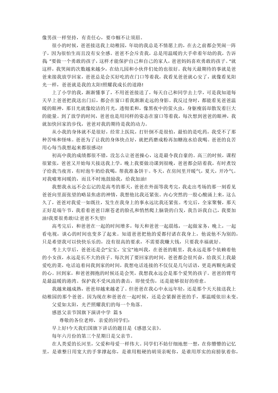 感恩父亲节国旗下演讲中学（精选18篇）.docx_第3页