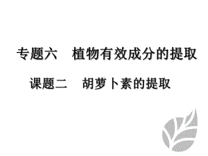 人教版-生物-高二-选修一课件：第六章-第二节-胡萝卜素的提取-1课时.ppt