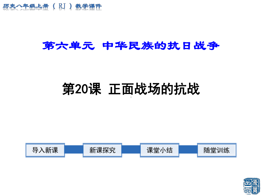 人教部编版八年级上册历史第20课正面战场的抗战课件.ppt_第1页