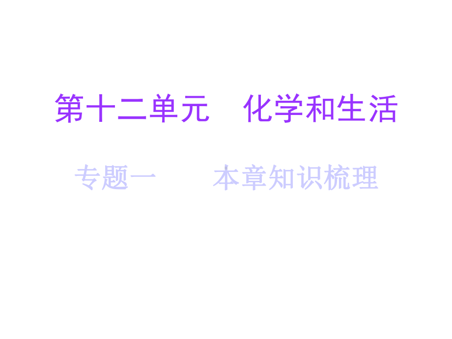 九年级化学下册第12单元化学和生活专题一本章知识梳理课件新版新人教版2.ppt_第1页