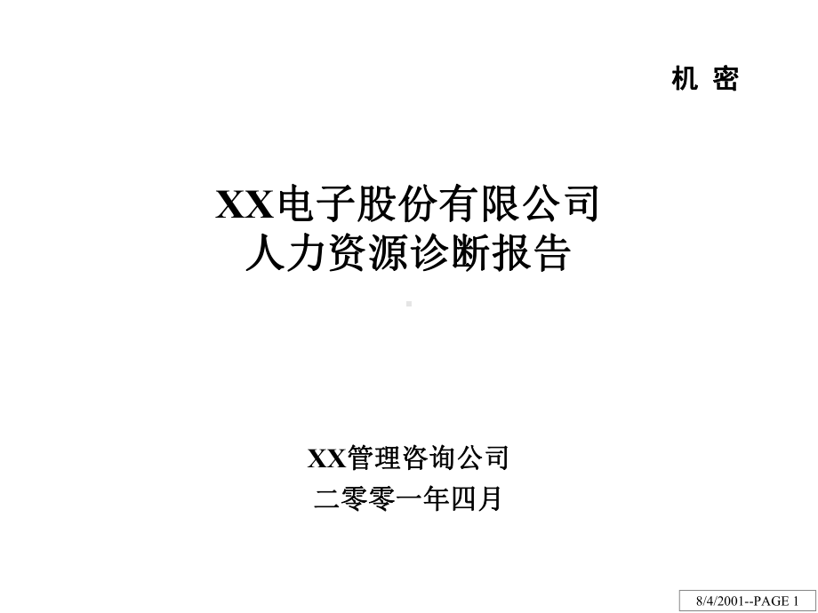 XX电子股份有限公司人力资源诊断报告解析课件.ppt_第1页