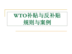 WTO补贴与反补贴规则与案例解析课件.ppt