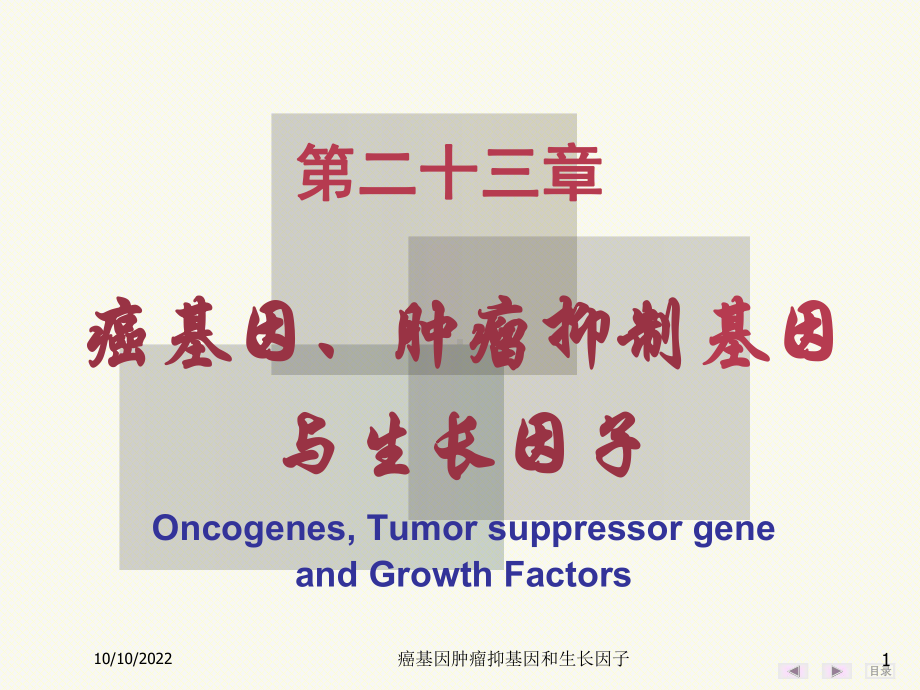 癌基因肿瘤抑基因和生长因子培训课件.ppt_第1页