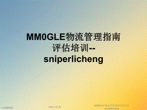 MM0GLE物流管理指南评估培训sniperlicheng课件.ppt