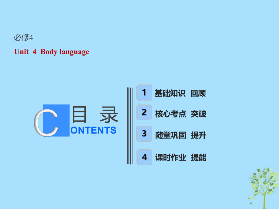 (全国卷)高考英语一轮复习Unit4Bodylanguage课件新人教版必修4.ppt_第1页