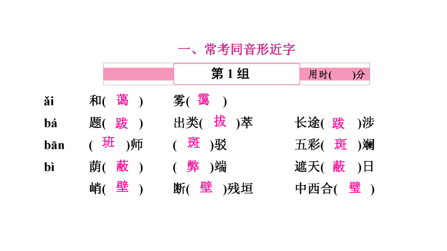 2021年中考云南专用语文复习常考字形分类梳理限时练课件(共45张).ppt_第2页