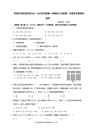 广东省深圳市罗湖外语实验 2022-2023学年上学期第一次教学诊断测试九年级数学试卷.pdf