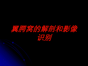 翼腭窝的解剖和影像识别培训课件.ppt