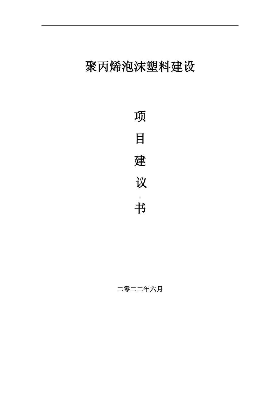 聚丙烯泡沫塑料项目建议书（写作模板）.doc_第1页