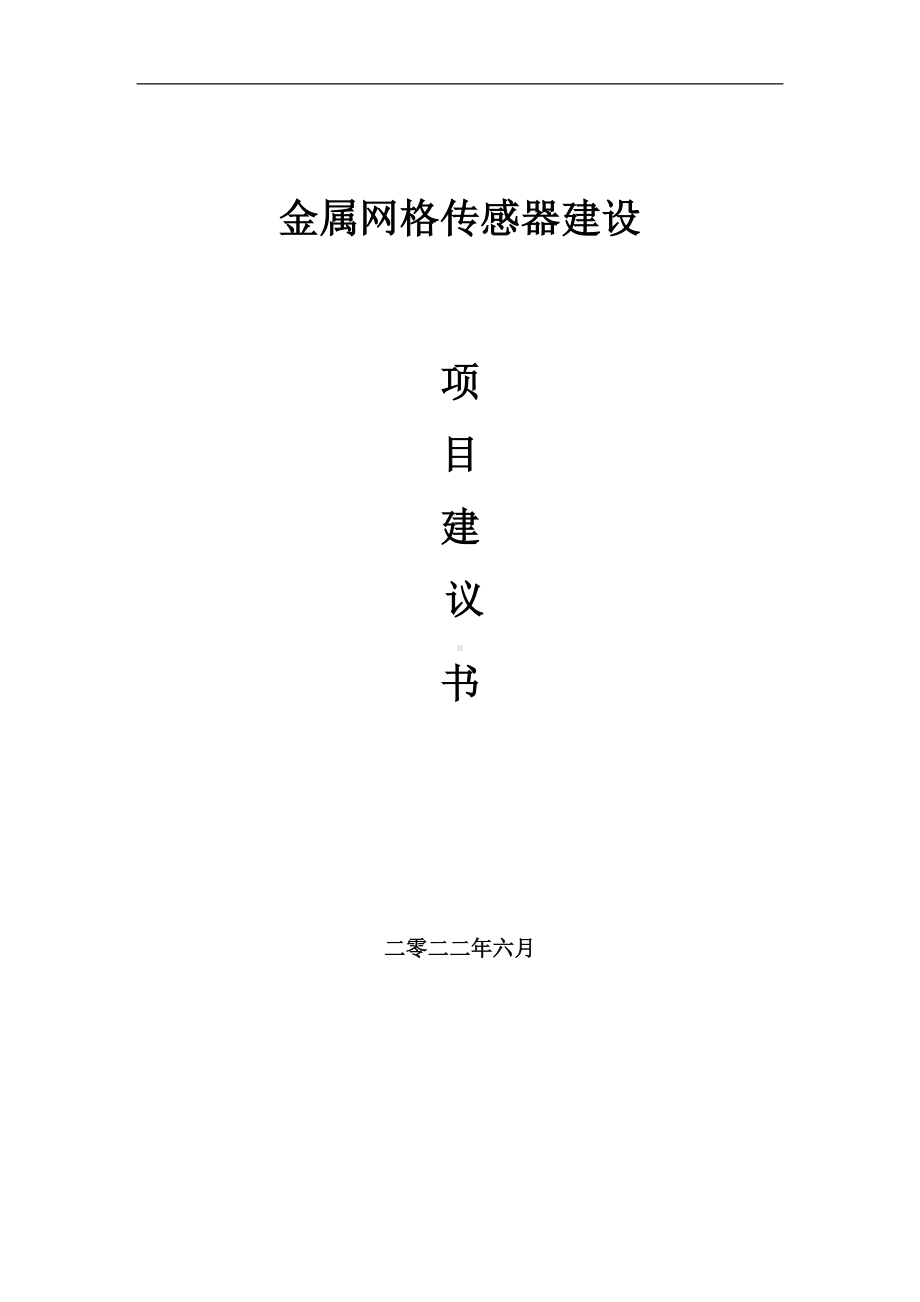 金属网格传感器项目建议书（写作模板）.doc_第1页