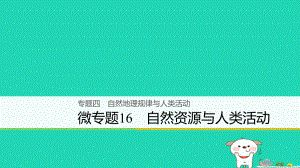 (浙江选考)18版高考地理大二轮复习专题四自然地理规律与人类活动微专题16自然资源与人类活动课件.ppt