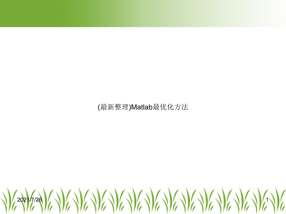 (整理)Matlab最优化方法课件.ppt_第1页