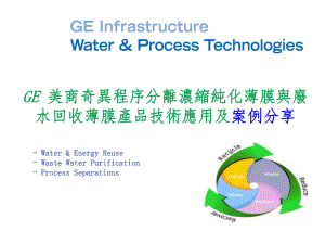 GE美商奇异程序分离浓缩纯化薄膜与废水回收薄膜产品技术应用及案例分享课件.ppt