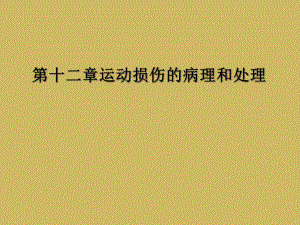 第十二章运动损伤的病理和处理课件.ppt