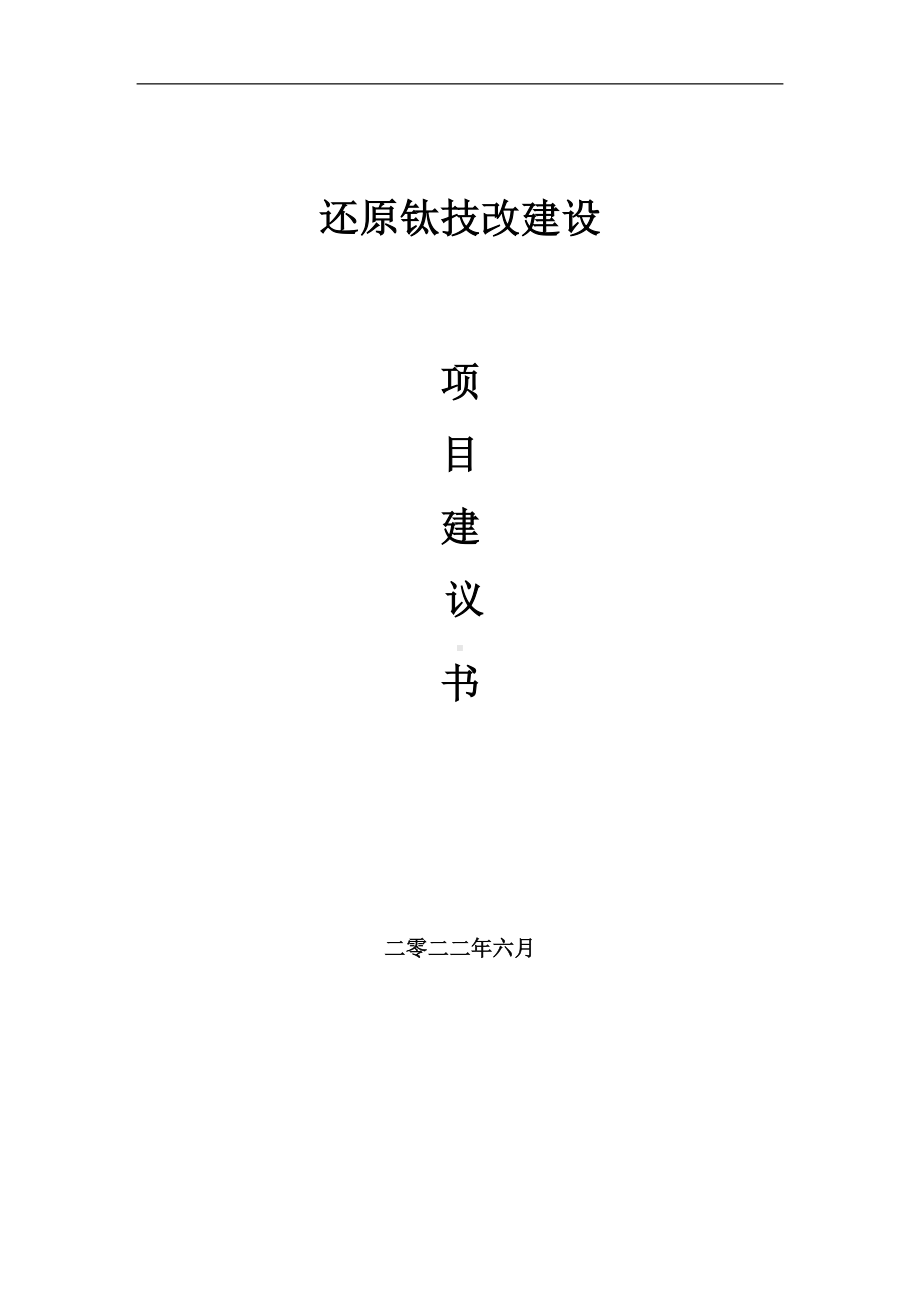 还原钛技改项目建议书（写作模板）.doc_第1页