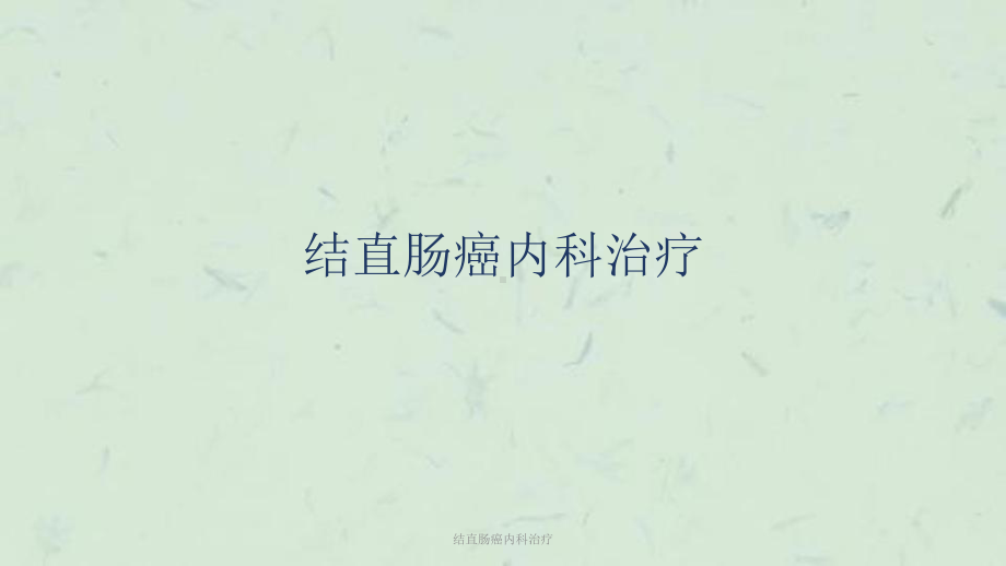 结直肠癌内科治疗课件.pptx_第1页