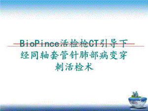 BioPince活检枪CT引导下经同轴套管针肺部病变穿刺活检术课件.ppt