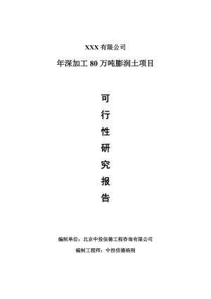 年深加工80万吨膨润土可行性研究报告建议书.doc