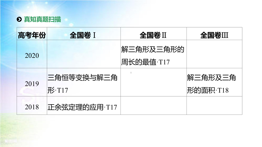 2021届统考数学(理科)第二轮专题复习课件：第8讲-解三角形.pptx_第2页