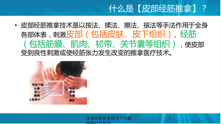 皮部经筋推拿技术下的腰腿痛治疗程迅培训课件.ppt_第2页