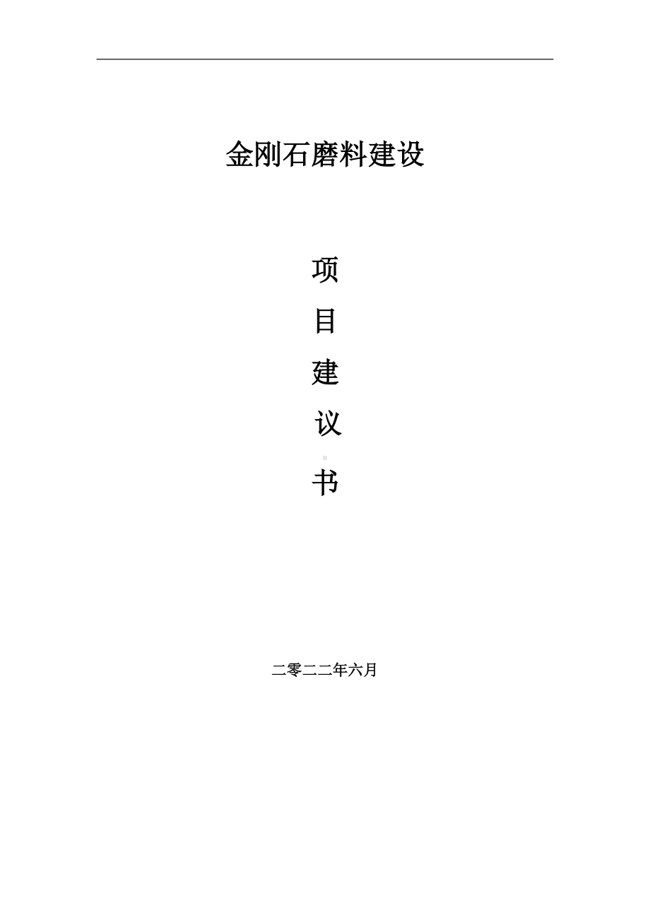 金刚石磨料项目建议书（写作模板）.doc_第1页