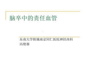 缺血性脑卒中的责任血管课件.ppt