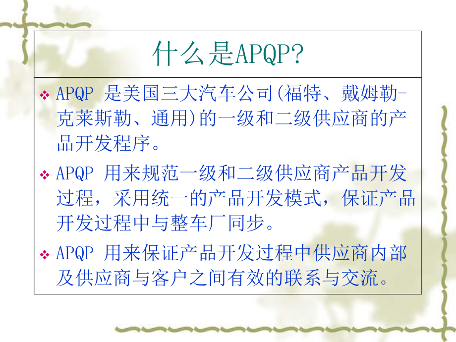 APQP产品过程质量先期策划与控制计划1课件.ppt_第1页