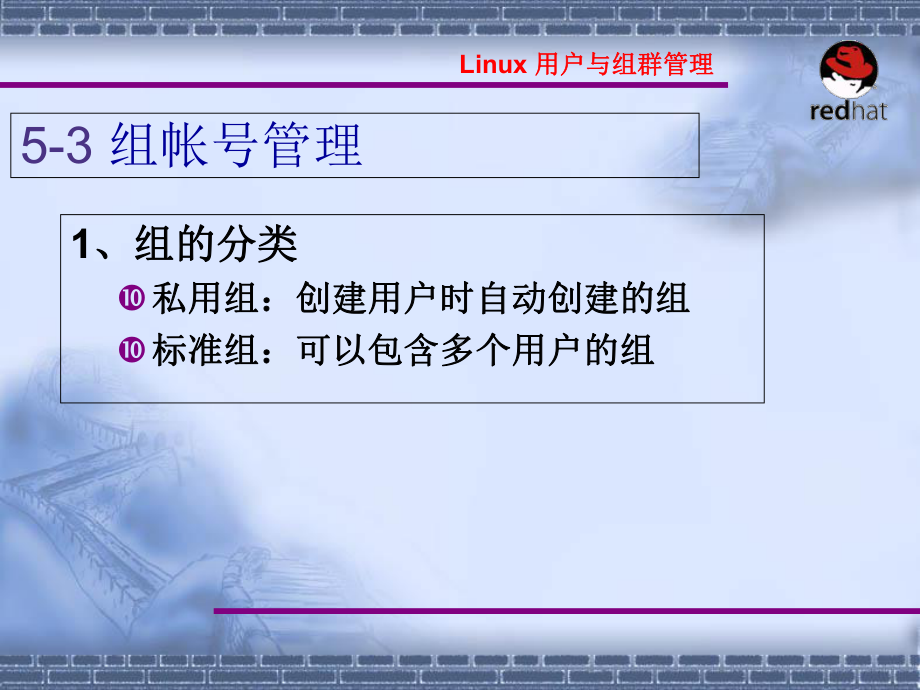 Linux操作系统案例教程电子教案-第5章-8-组帐号管理课件.ppt_第2页