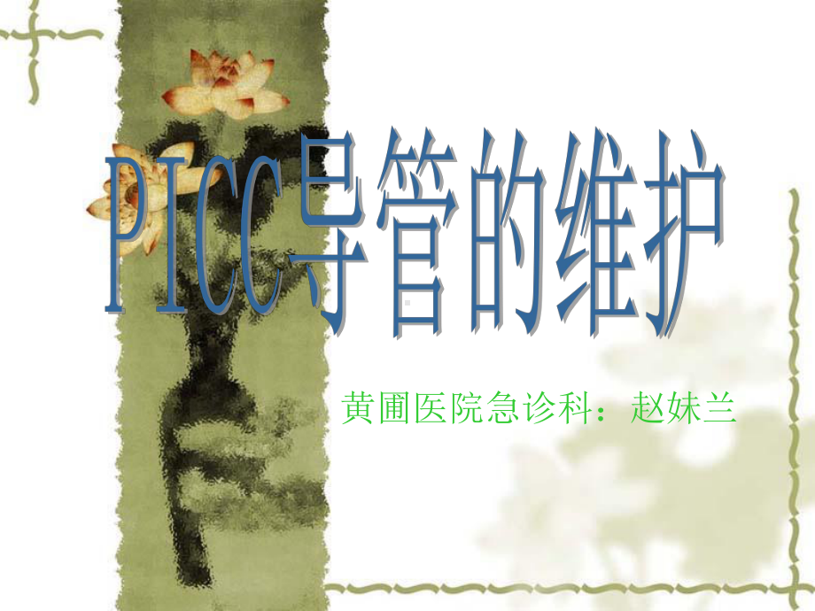 PICC导管置管术的维护课件.ppt_第1页