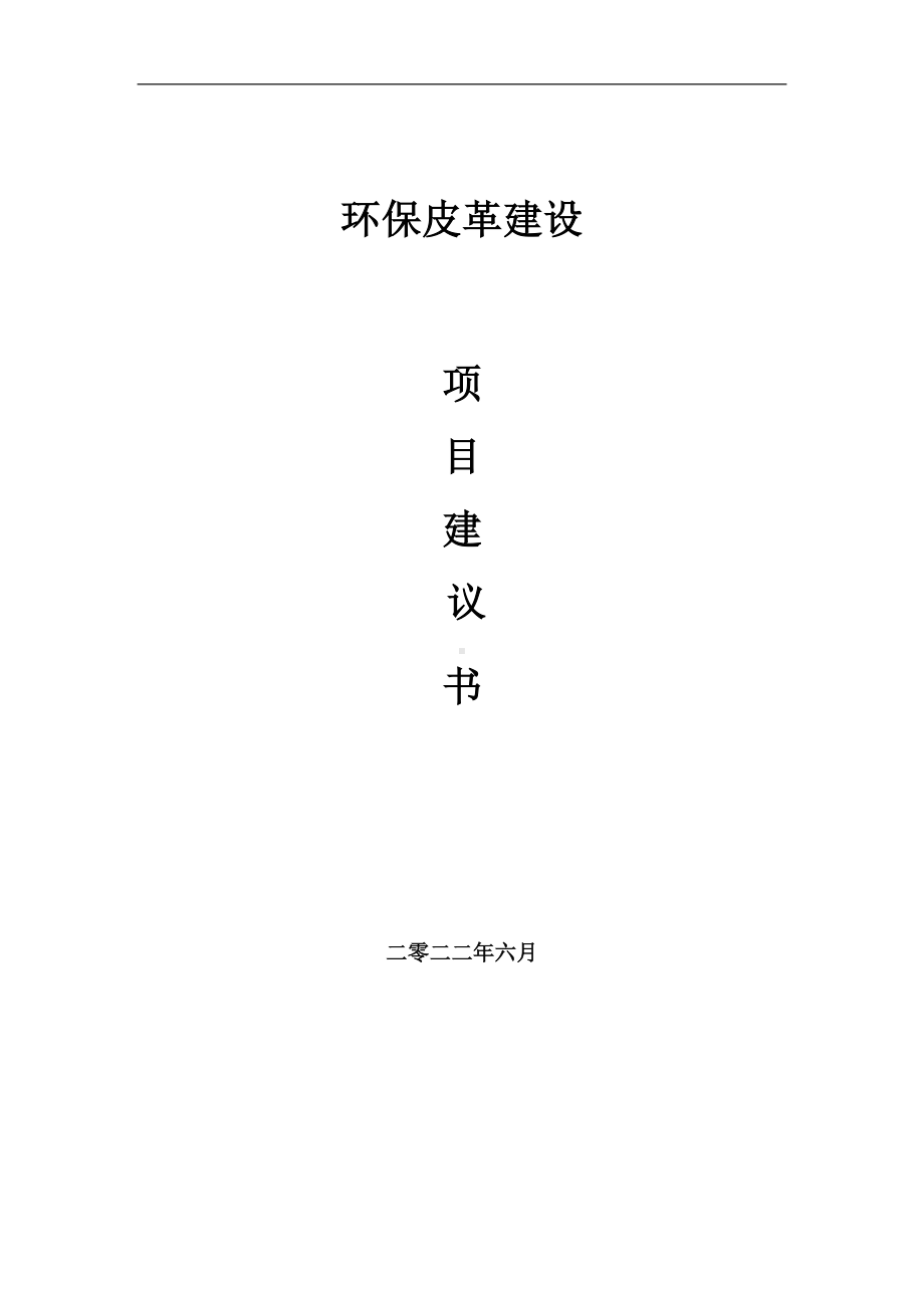 环保皮革项目建议书（写作模板）.doc_第1页