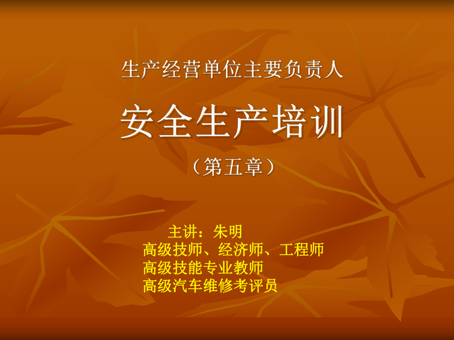 -企业安全负责人培训系列10安全生产培训课件.ppt_第1页