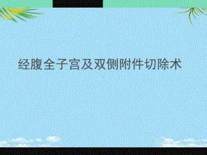 经腹全子宫及双侧附件切除术最全课件.ppt