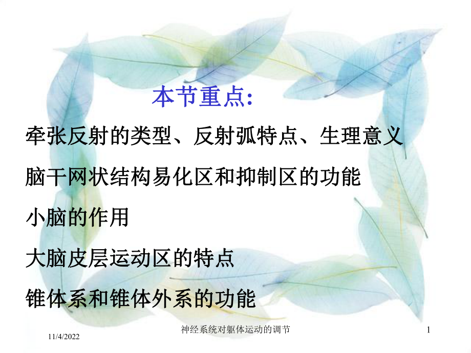 神经系统对躯体运动的调节培训课件.ppt_第1页