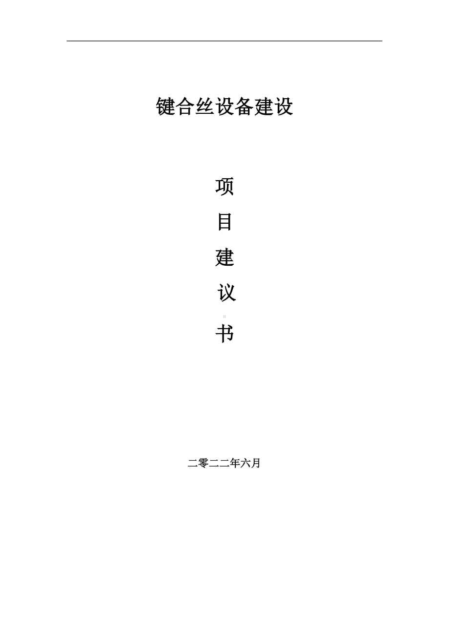 键合丝设备项目建议书（写作模板）.doc_第1页