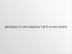 神经刺激仪引导的区域阻滞在下肢手术中的应用课件示范课件.ppt