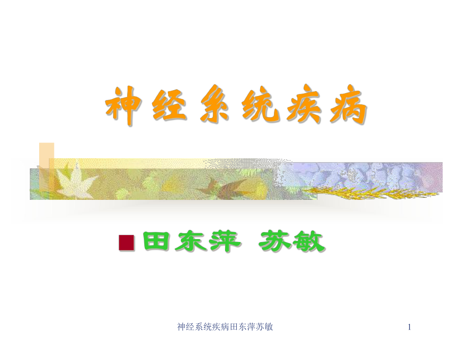 神经系统疾病田东萍苏敏课件.ppt_第1页