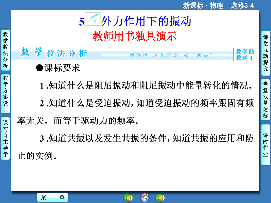 人教版高中物理选修3-4课件-11-外力作用下的振动课件5.ppt_第1页