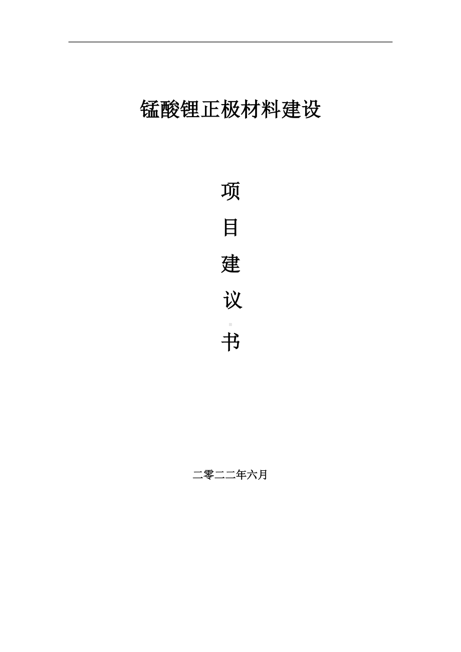 锰酸锂正极材料项目建议书（写作模板）.doc_第1页