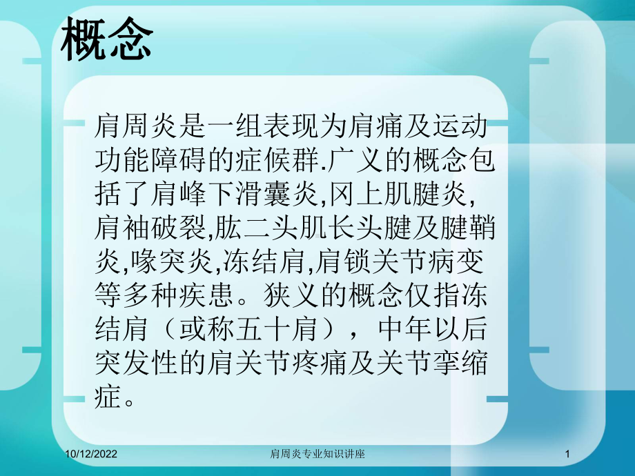 肩周炎专业知识讲座培训课件.ppt_第1页