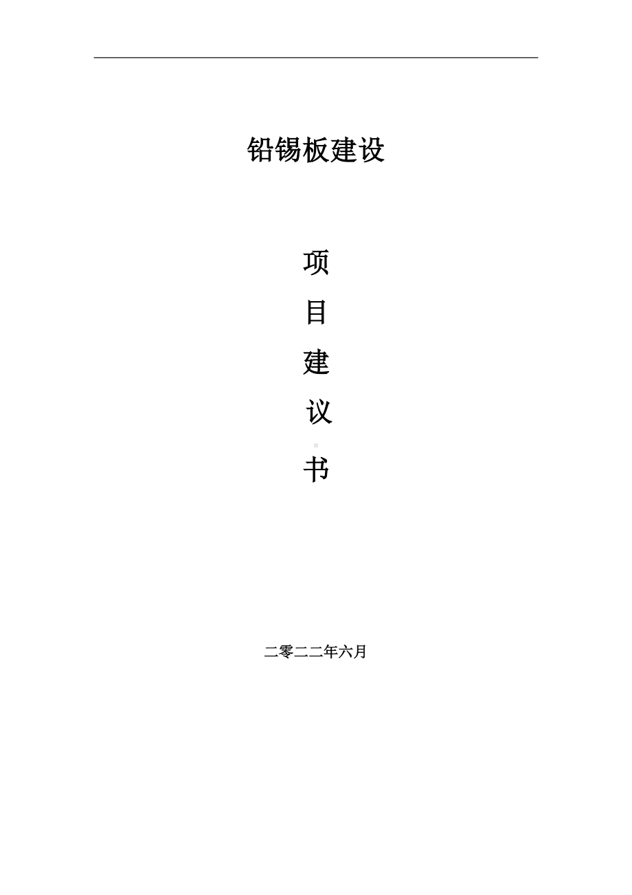 铅锡板项目建议书（写作模板）.doc_第1页