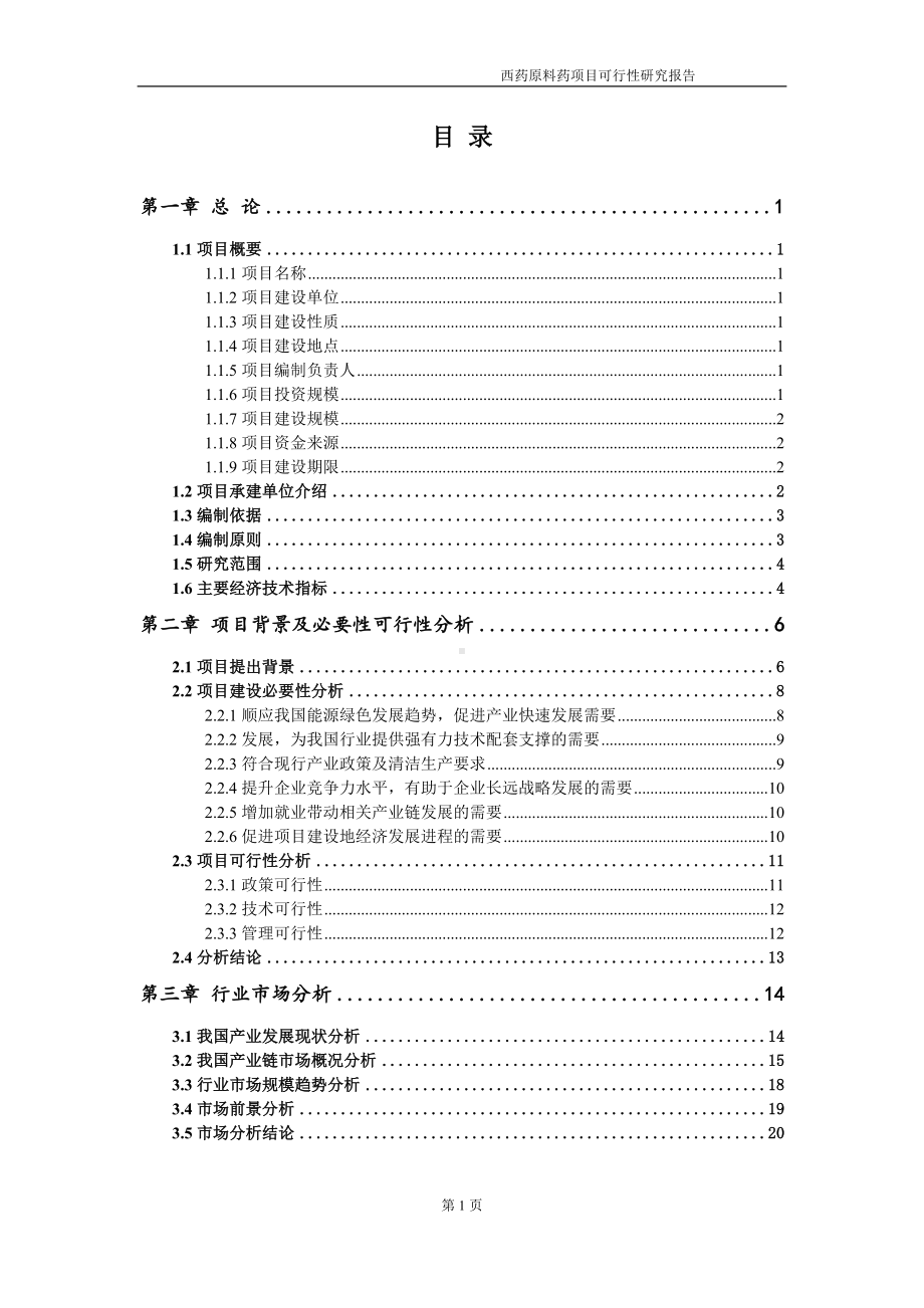 西药原料药项目可行性研究报告-申请建议书用可修改样本.doc_第2页