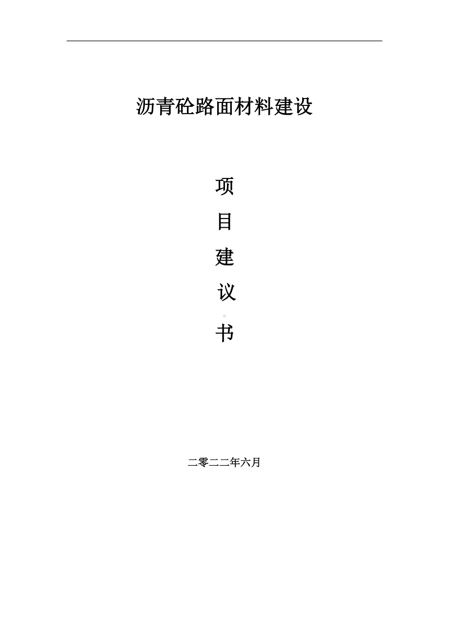 沥青砼路面材料项目建议书（写作模板）.doc_第1页