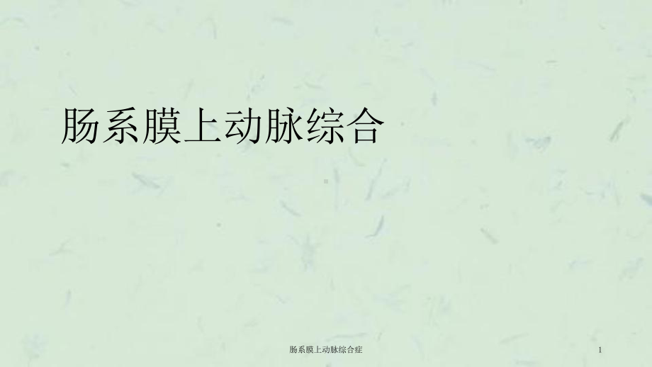 肠系膜上动脉综合症课件.ppt_第1页