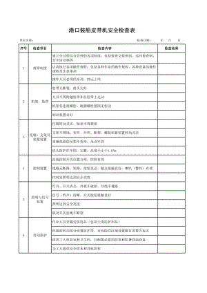 港口装船皮带机安全检查表参考模板范本.xls