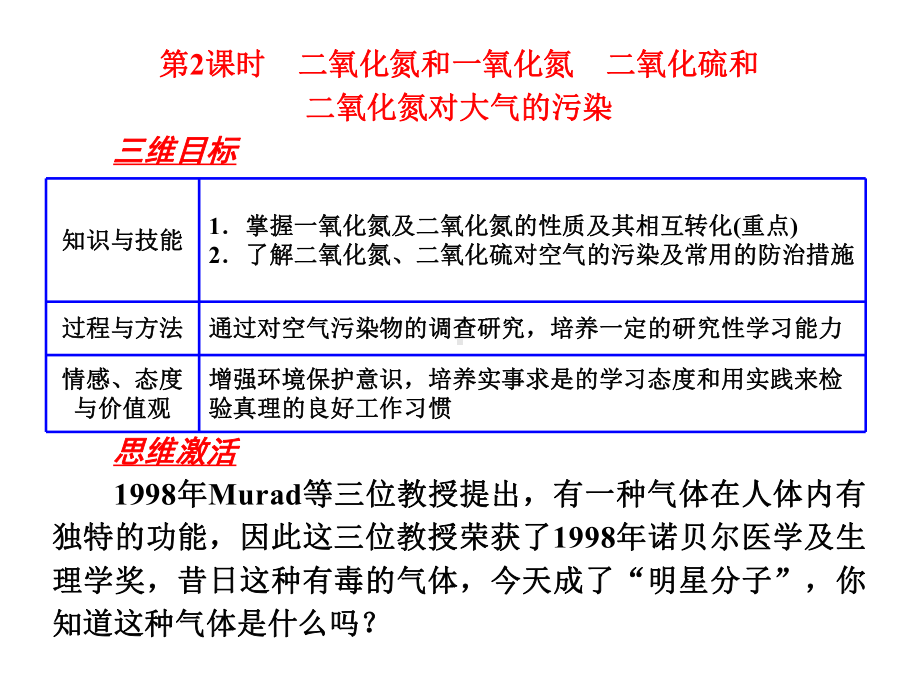 二氧化氮和一氧化氮-二氧化硫和二氧化氮对大气的污染-高中化学课件.ppt_第1页